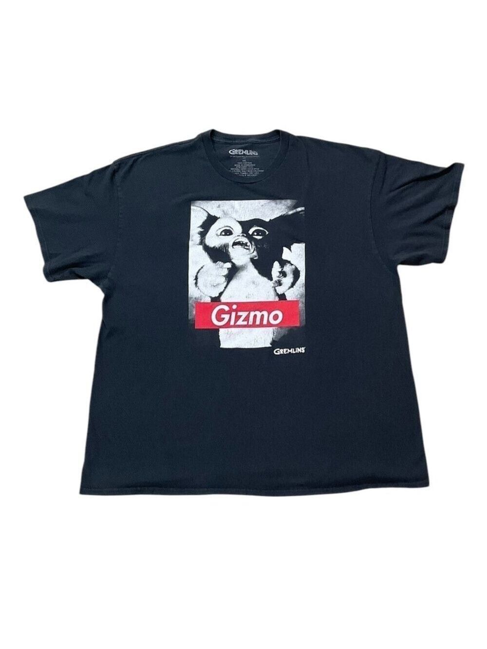 Gremlins Gizmo Graphic Tee Black Size XXL 100% Cotton Horror Movie Shirt